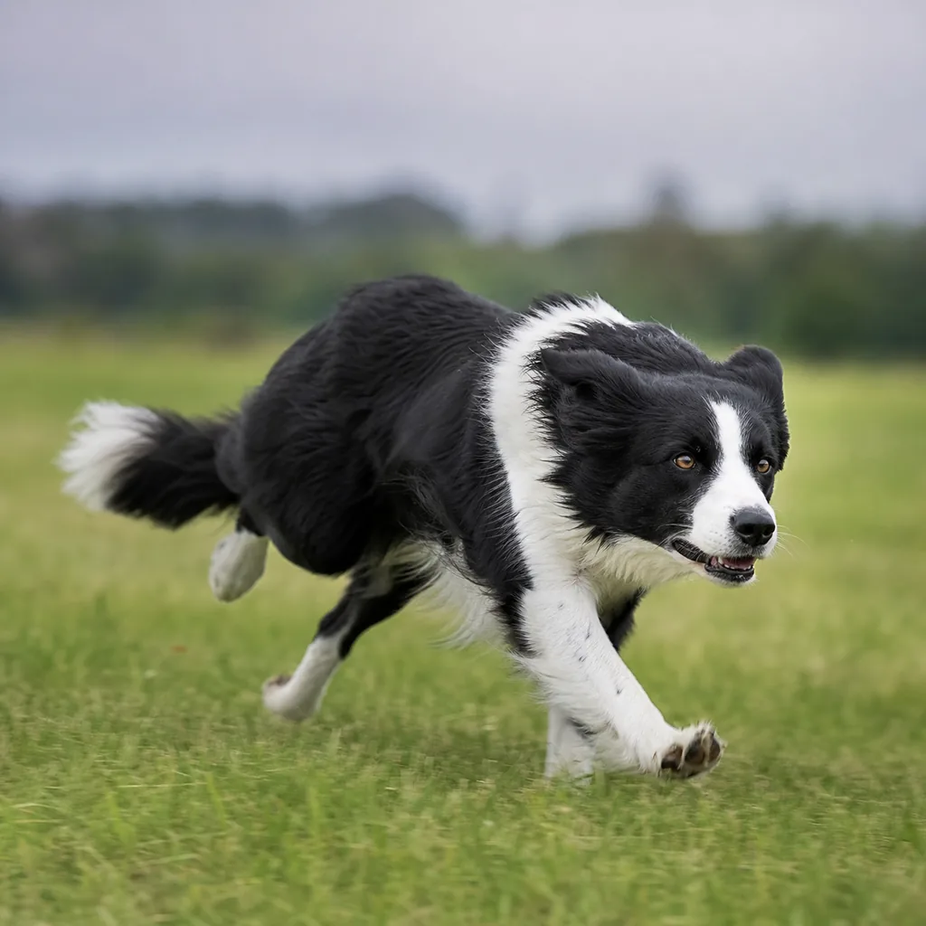Border Collie w pełnym biegu